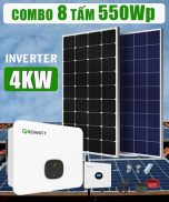 [2 – 3 triệu TIỀN ĐIỆN] 8 tấm pin 550Wp + Inverter 4kW